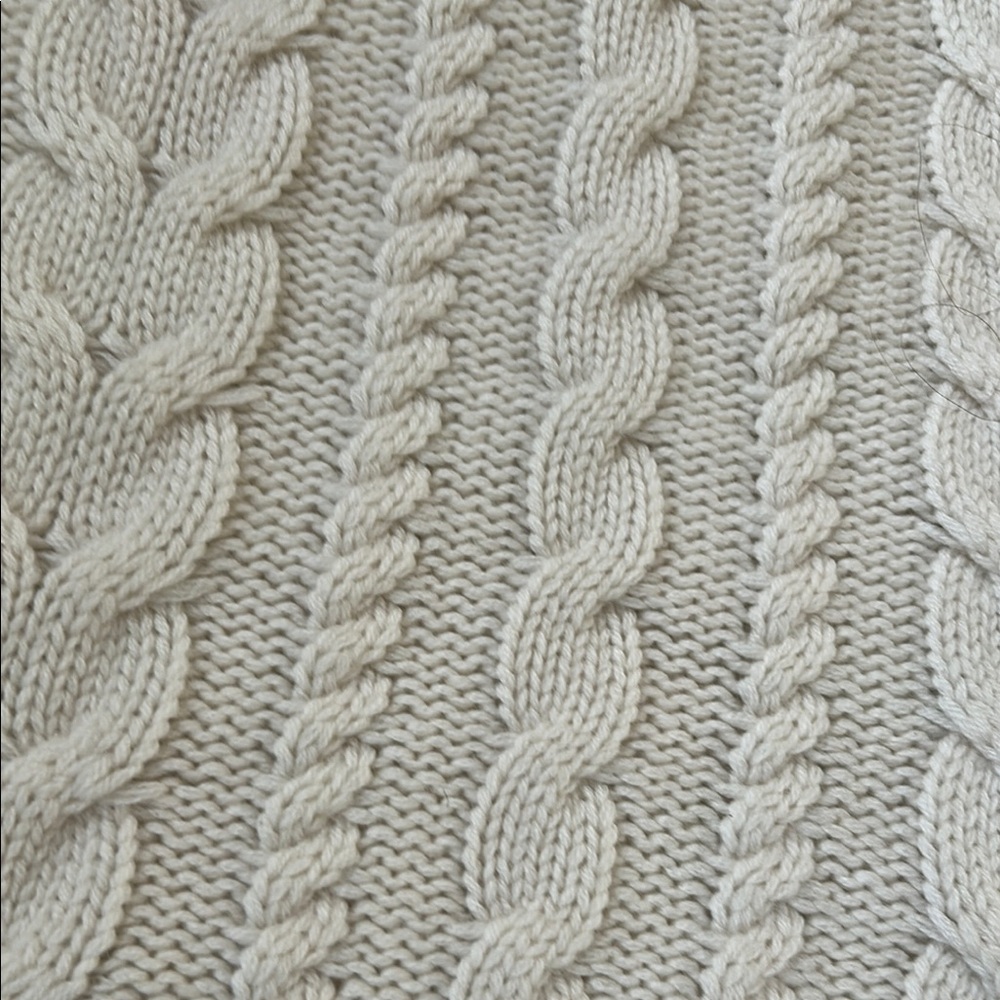 Cashmere & Wool Turtleneck Knit Sweater - Cream - Picture 11 of 14